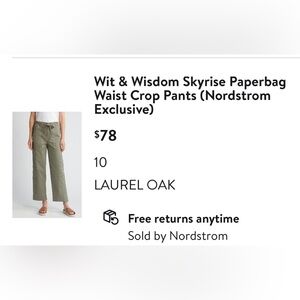 Wit & Wisdom Laurel Oak High-Waist Crop Pants